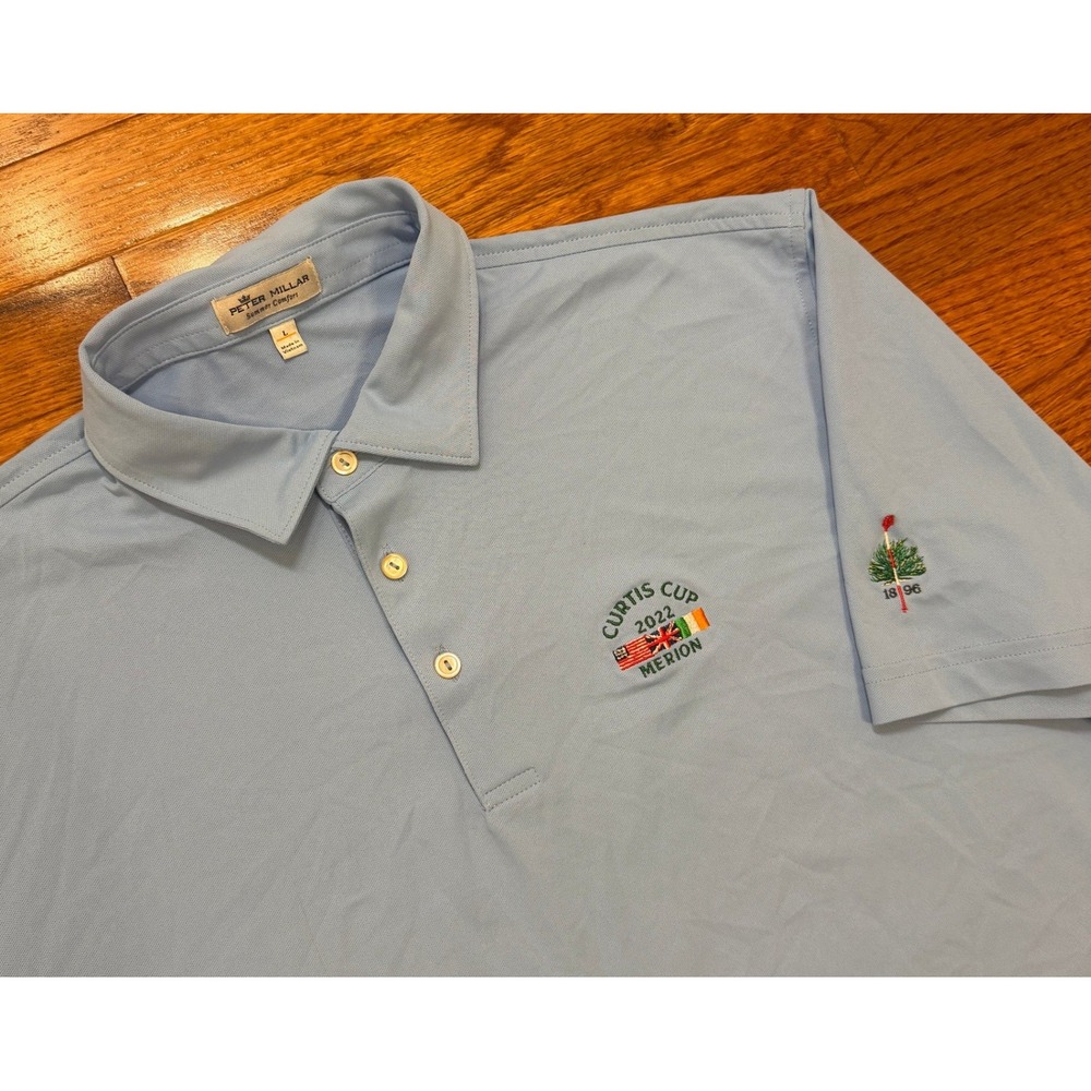 Peter Millar Summer Comfort Merion Golf Club Polo Shirt Mens Large Cutis Cup